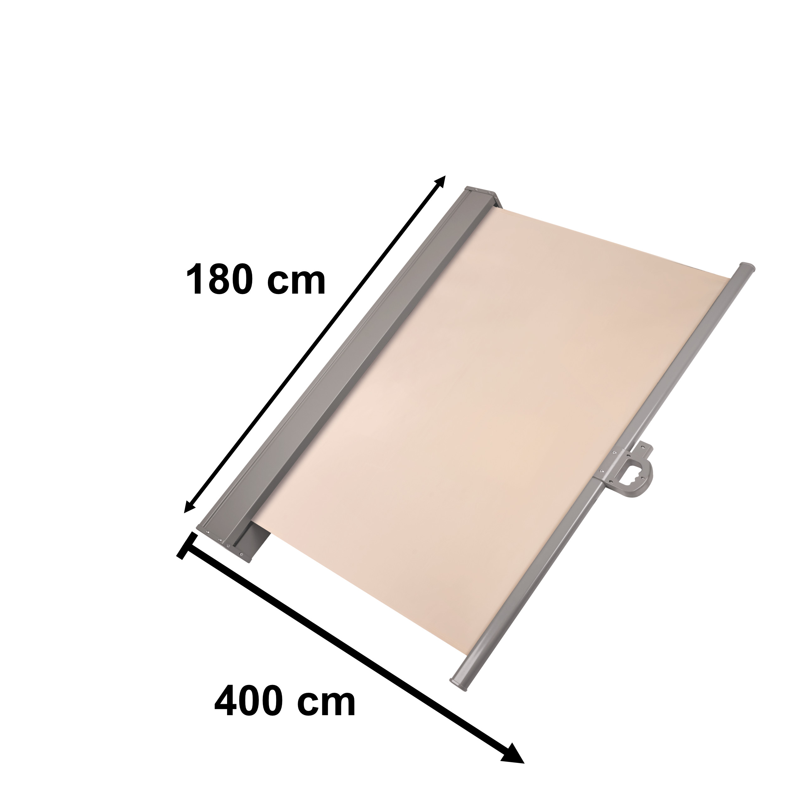 Markiza boczna tarasowa LUARO parawan zwijana 180 x 400 cm beżowa - obrazek 3
