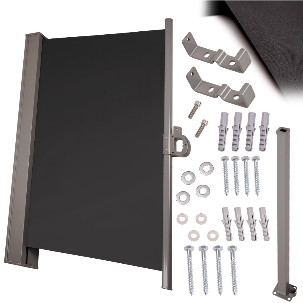 Markiza boczna tarasowa LUARO parawan zwijana 180 x 400 cm szara - obrazek 8