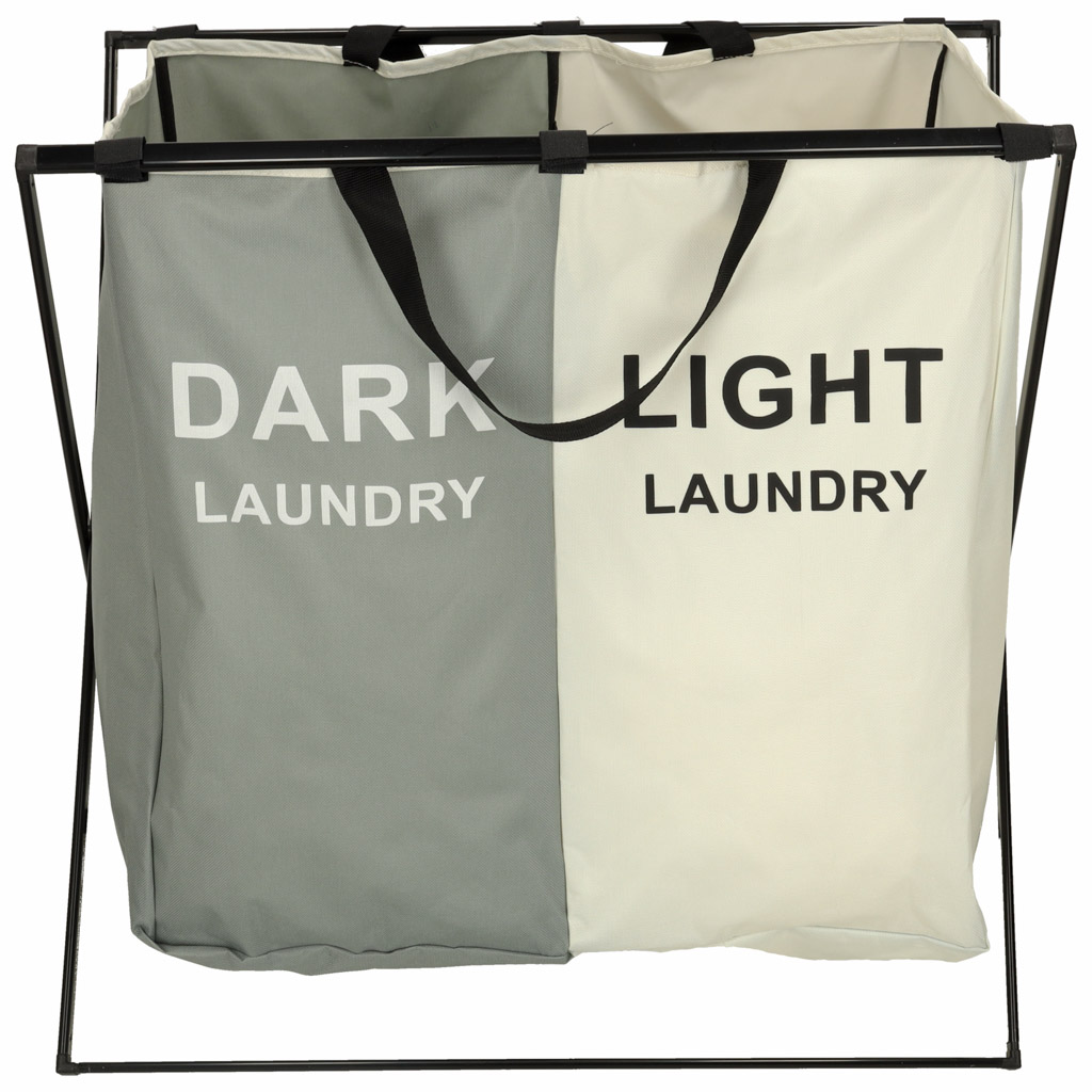 Kosz na pranie segregacja organizer 2 komory - obrazek 3