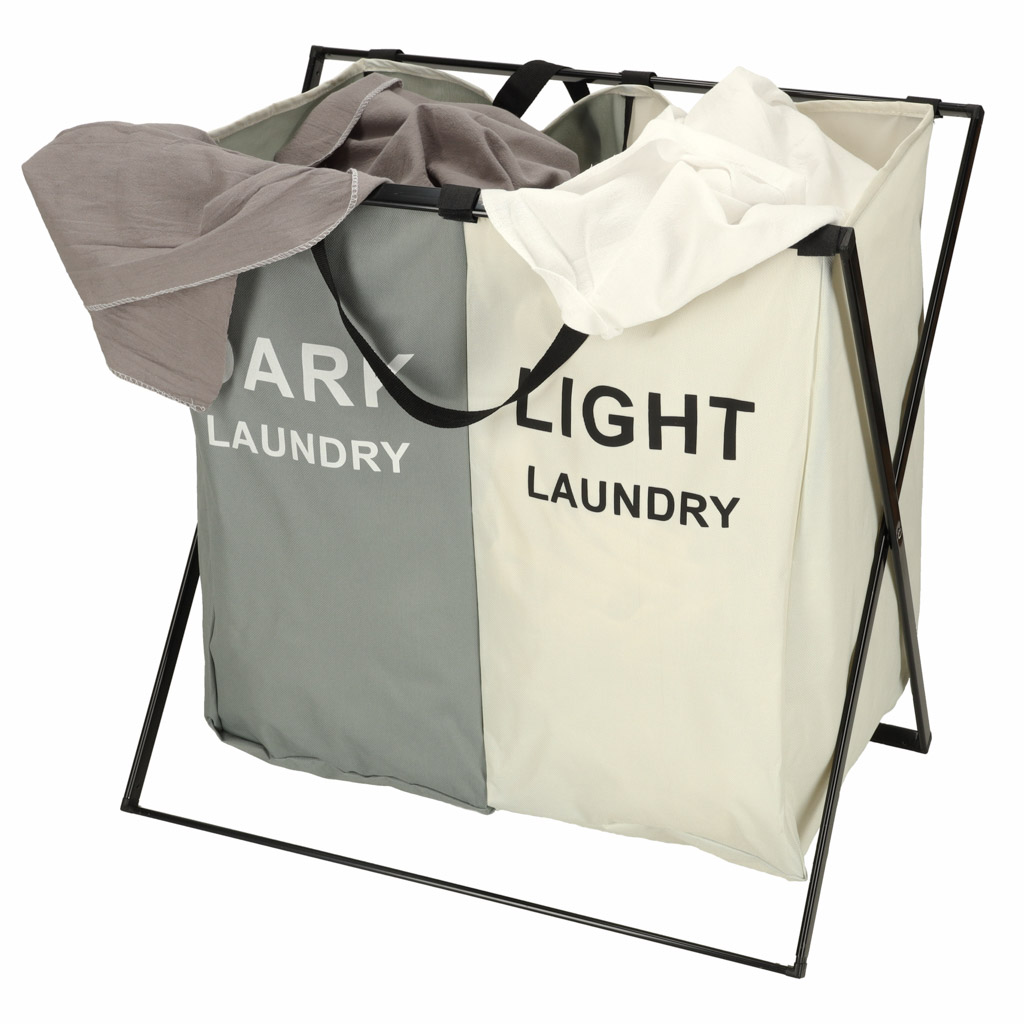 Kosz na pranie segregacja organizer 2 komory - obrazek 7