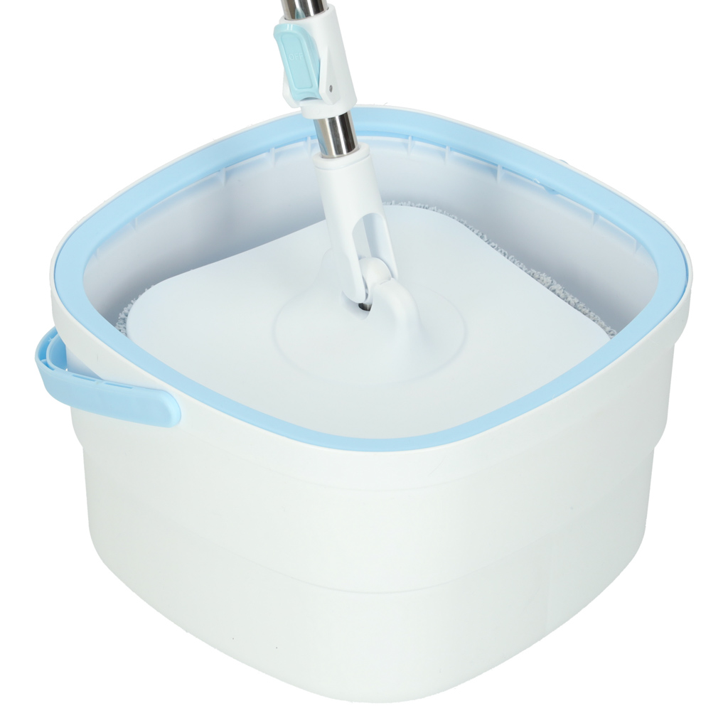 Mop obrotowy prostokątny płaski rotacyjny czysta brudna woda wyciskacz - obrazek 5