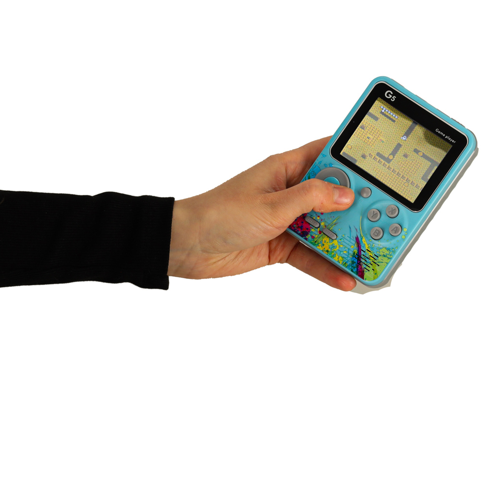 Konsola przenośna do gier mini elektroniczna retro 500 gier niebieska - obrazek 7