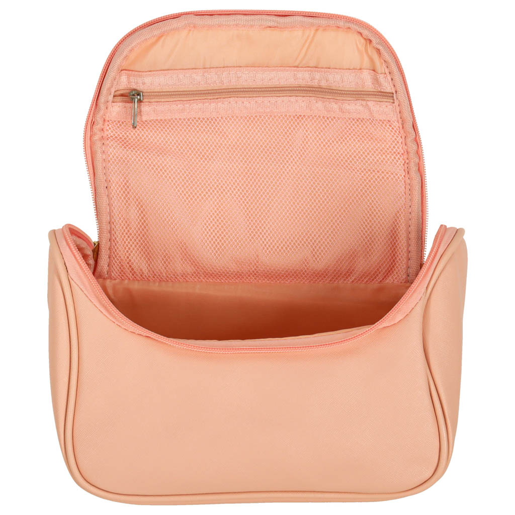 Kosmetyczka kuferek organizer podróżna damska męska pojemna na wakacje różowa - obrazek 5