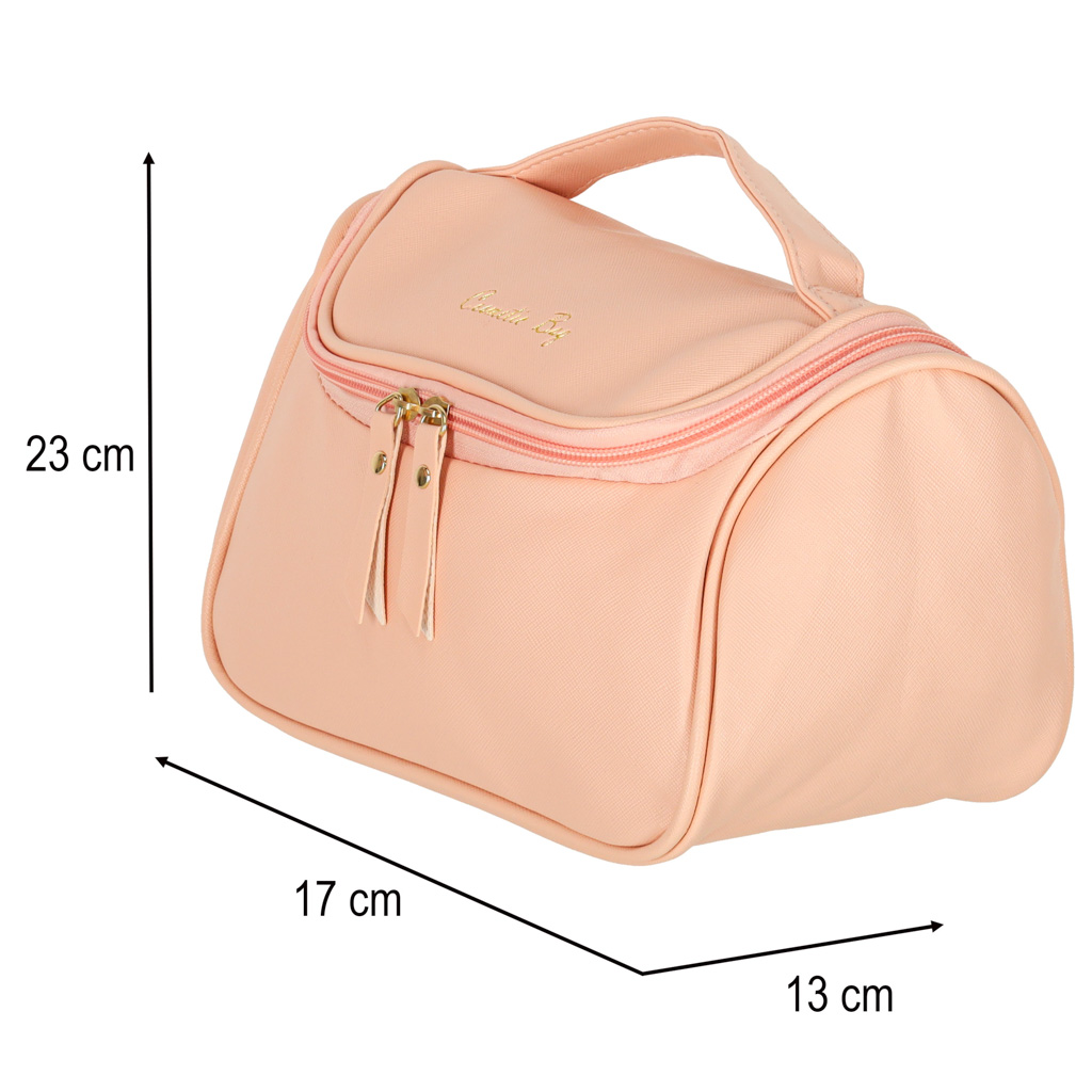 Kosmetyczka kuferek organizer podróżna damska męska pojemna na wakacje różowa - obrazek 8