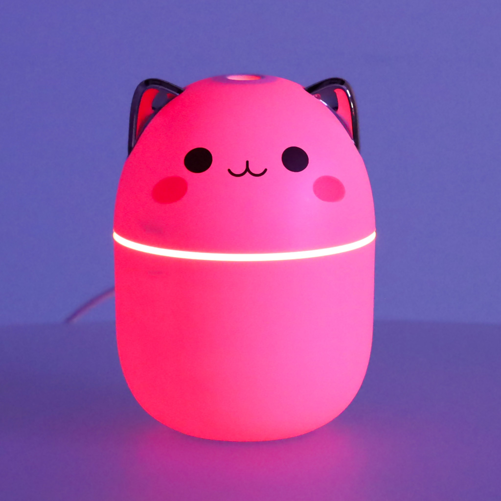 Nawilżacz powietrza dyfuzor do olejków kotek różowy RGB - obrazek 7
