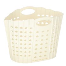 Kosz na pranie bieliznę składany organizer łazienkowy z uchwytem kremowy