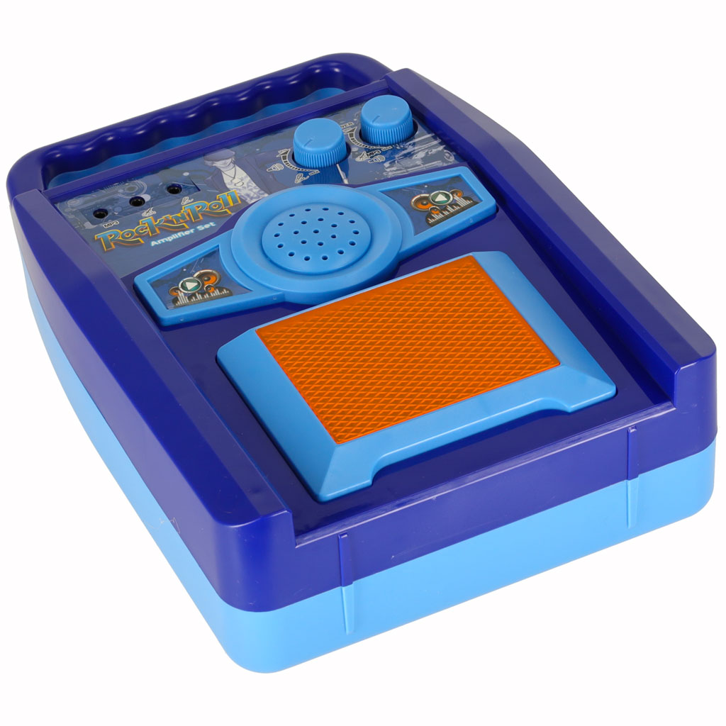 Gitara elektryczna rockowa ze wzmacniaczem mikrofonem dla dzieci niebieska - obrazek 4