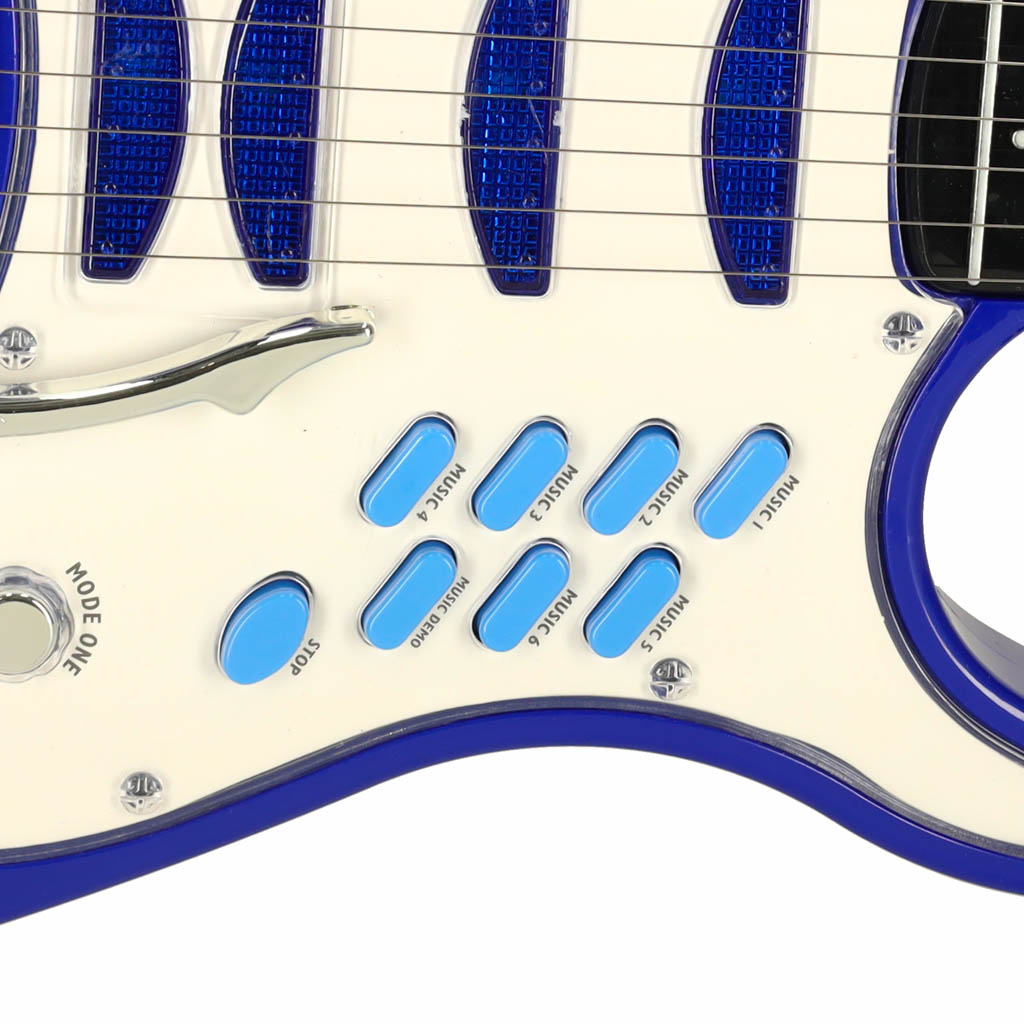 Gitara elektryczna rockowa ze wzmacniaczem mikrofonem dla dzieci niebieska - obrazek 7