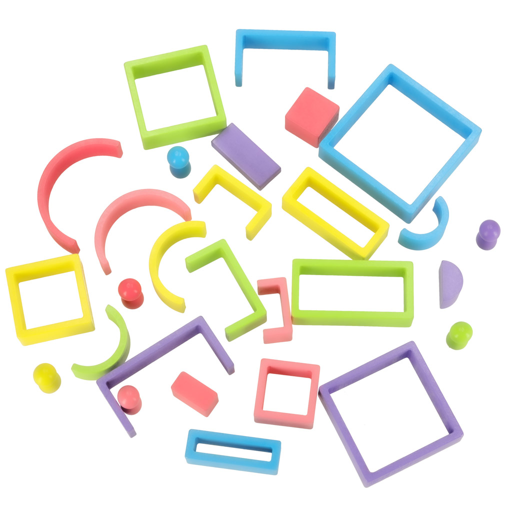 Klocki drewniane edukacyjne układanka tęcza puzzle montessori tęcza kolorowe - obrazek 7