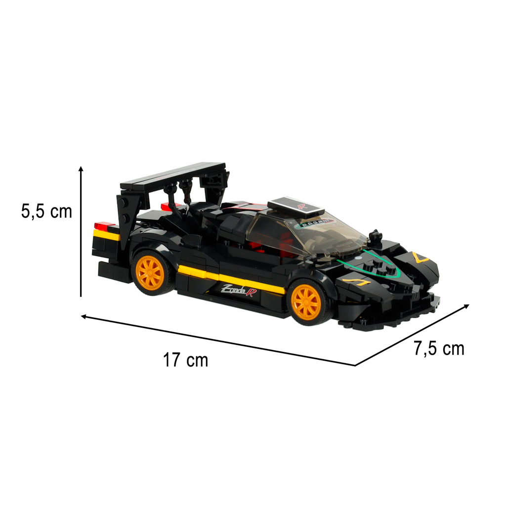 Samochód Rastar 93900-B Pagani Zonda R 1:28 klocki 387el. - obrazek 7