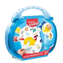 Farby do malowania palcami w walizce Maped 3 kolory szablony naklejki