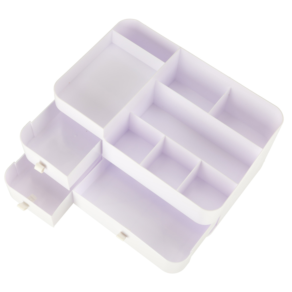 Organizer na kosmetyki szkatułka pojemnik kuferek na biżuterię z szufladami duży XXL - obrazek 7