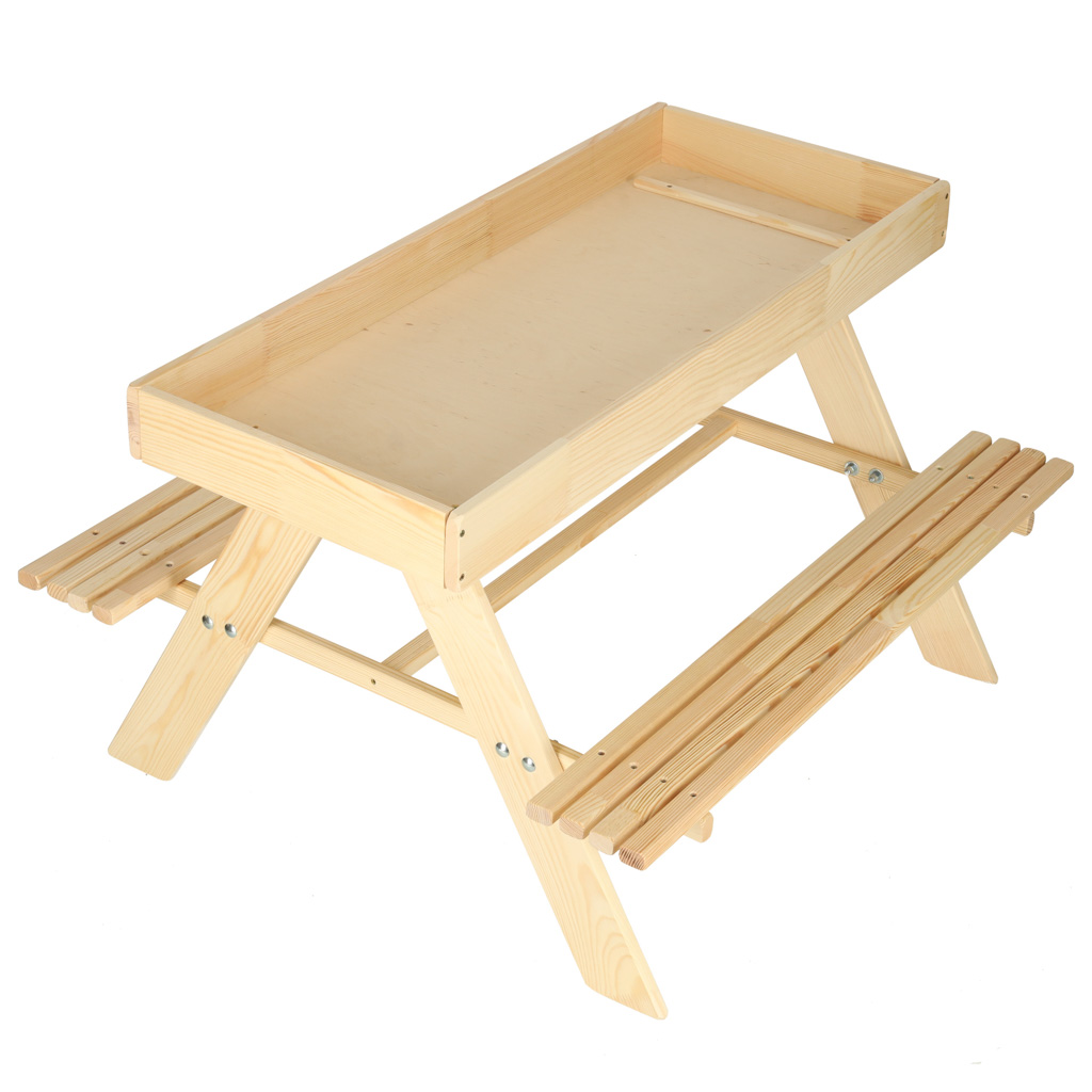 Ławka ogrodowa stolik dla dzieci drewniany piaskownica tablica 92 x 78 x 52 cm - obrazek 6