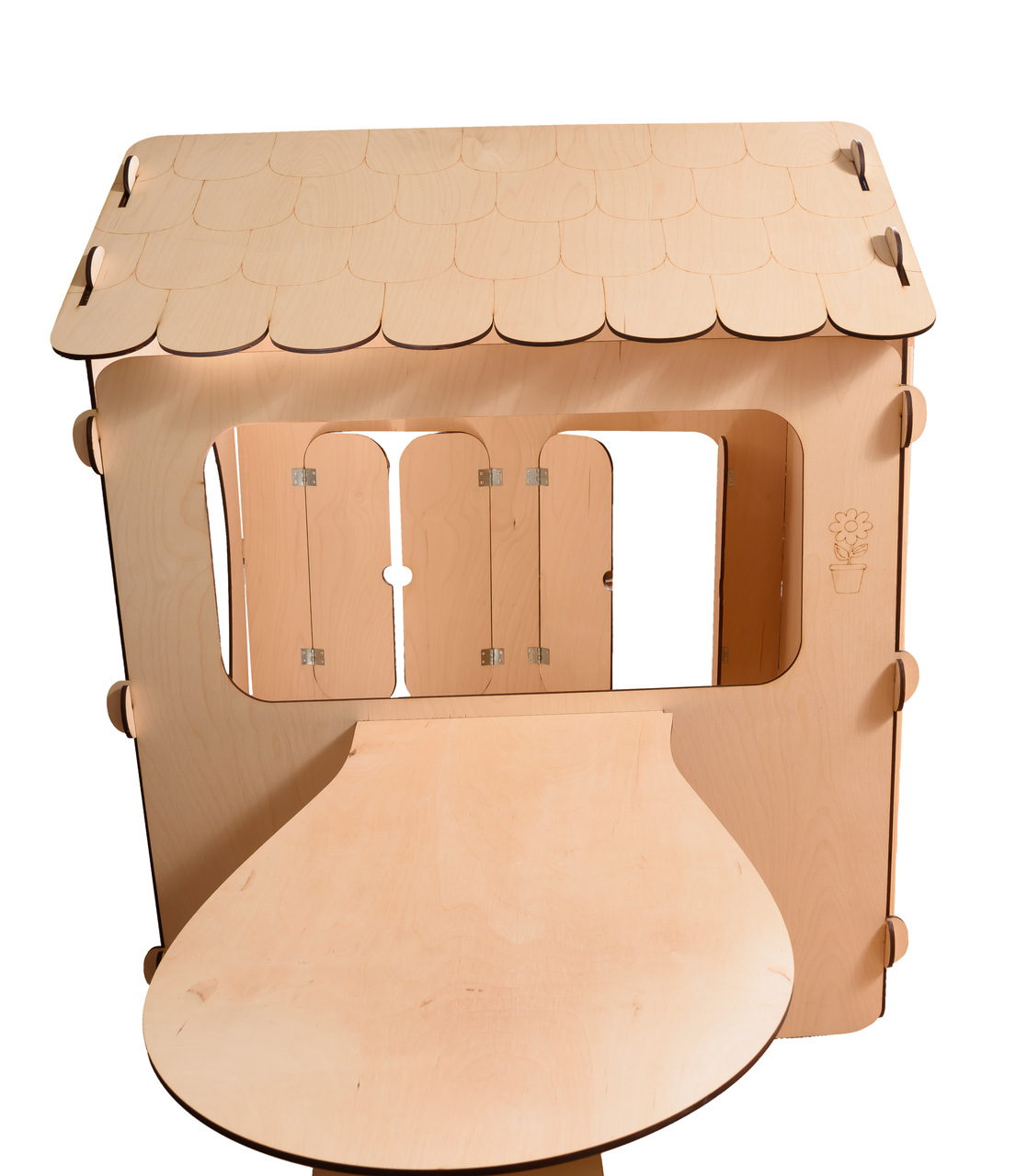 Domek ogrodowy drewniany stolik tablica kredowa 86 x 137 x 105 cm - obrazek 8