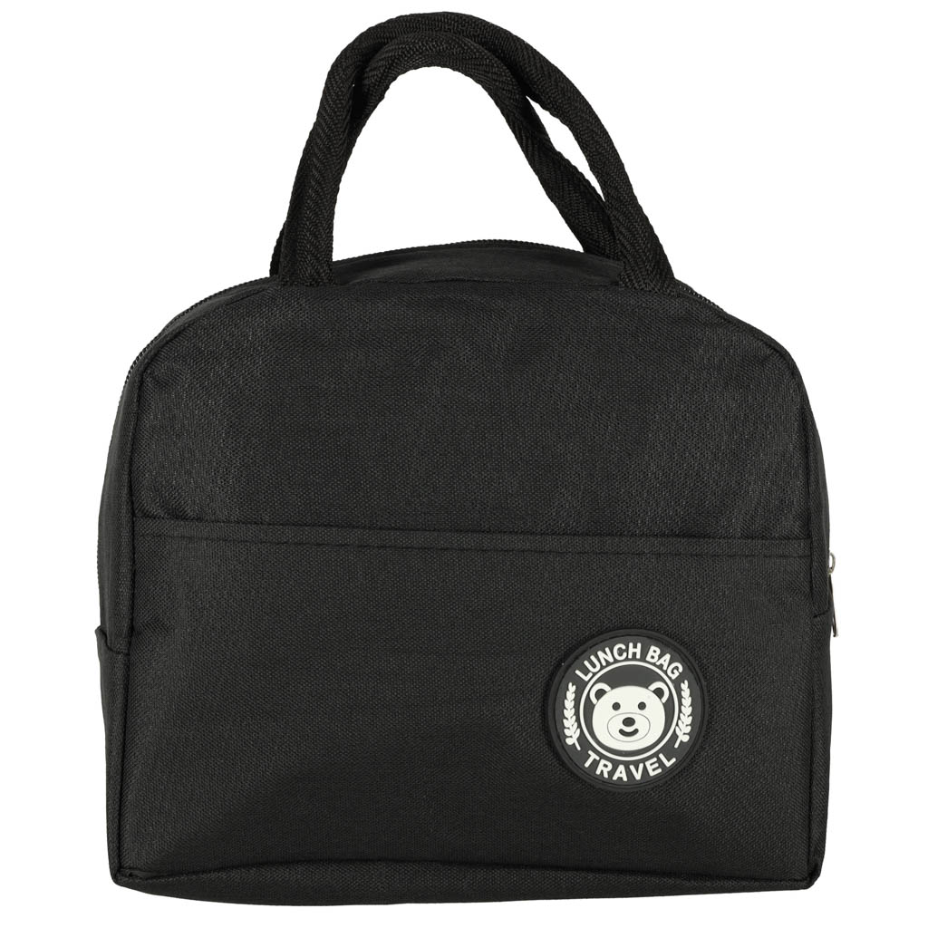 Torba termiczna na lunch jedzenie śniadaniowa izolacyjna lunch czarna - obrazek 4