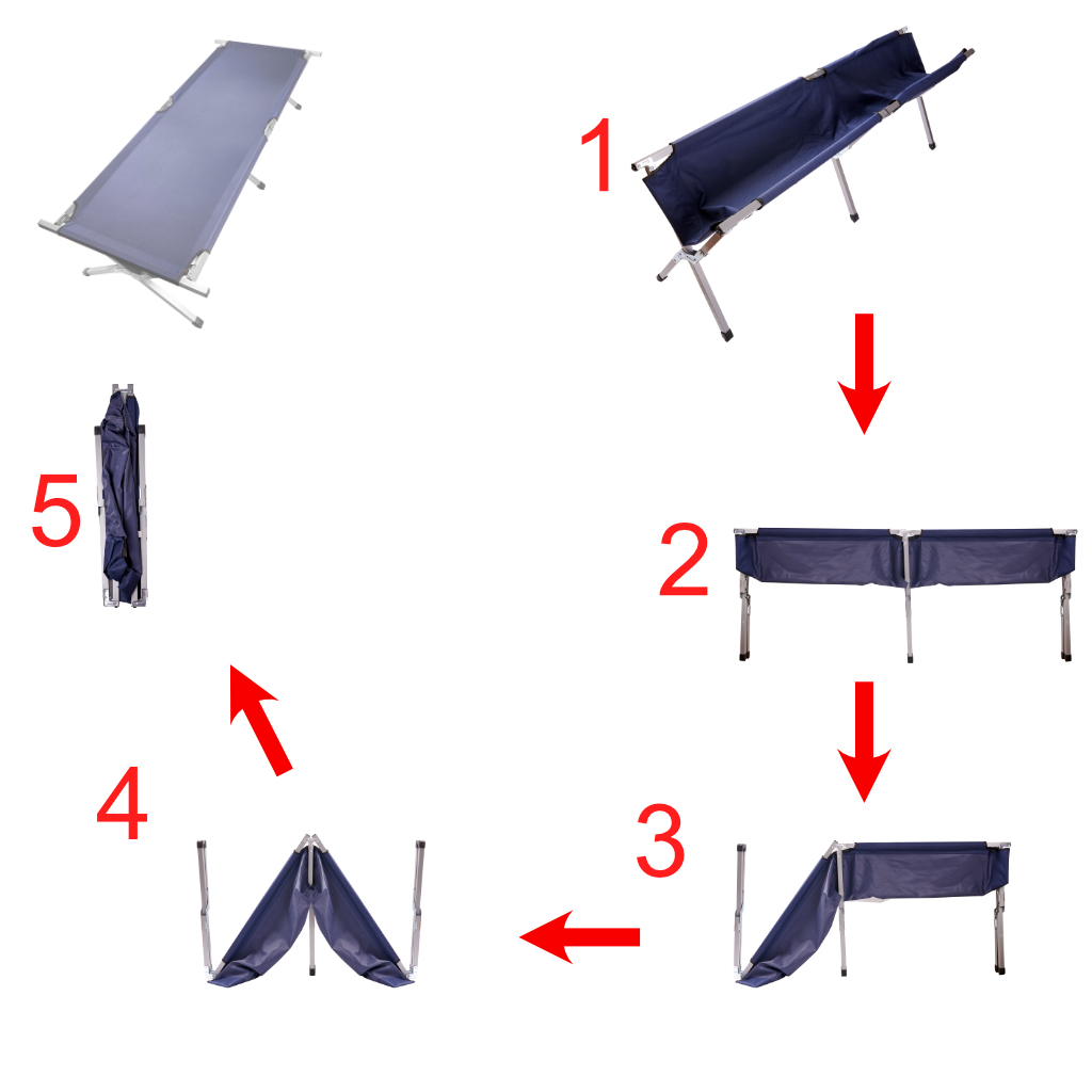 Łóżko polowe składane turystyczne kanadyjka XXL niebieskie 150kg - obrazek 5