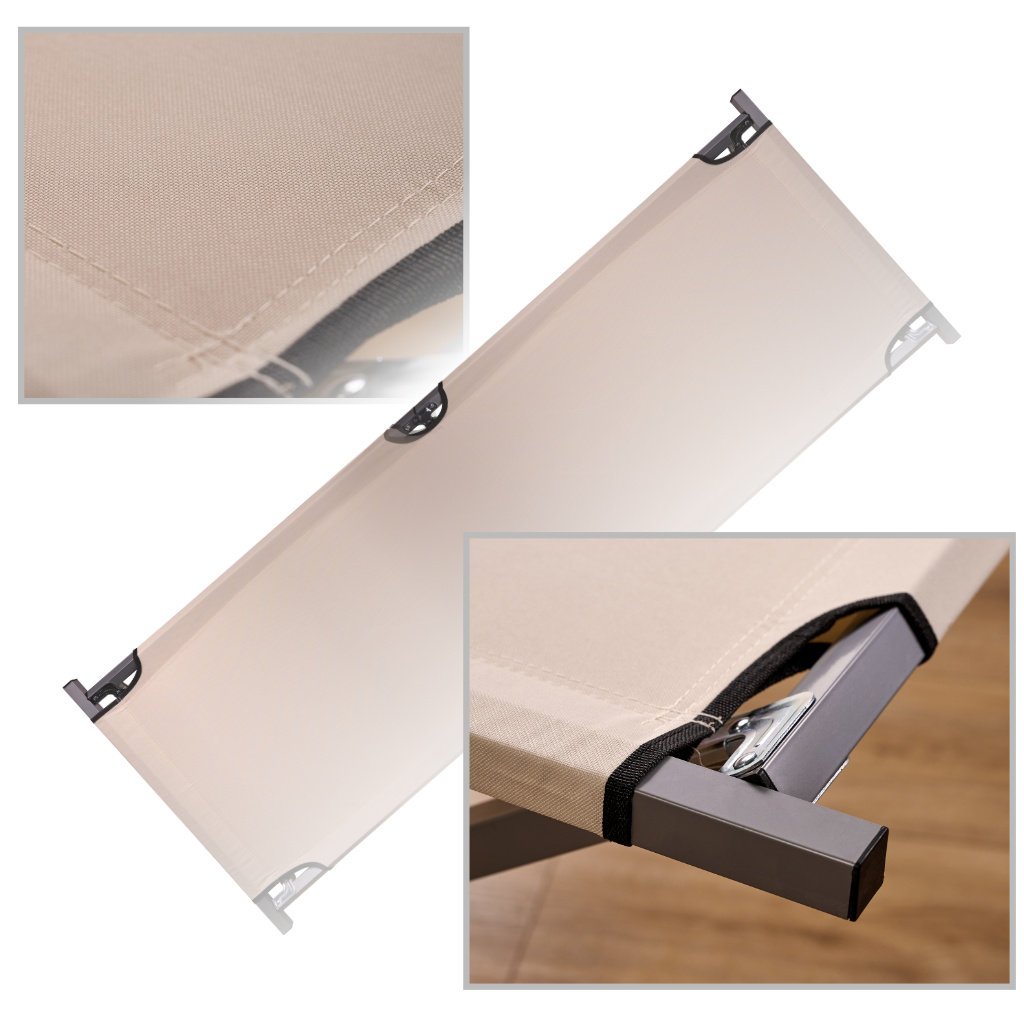 Łóżko polowe składane turystyczne kanadyjka XXL beżowe 150kg - obrazek 3