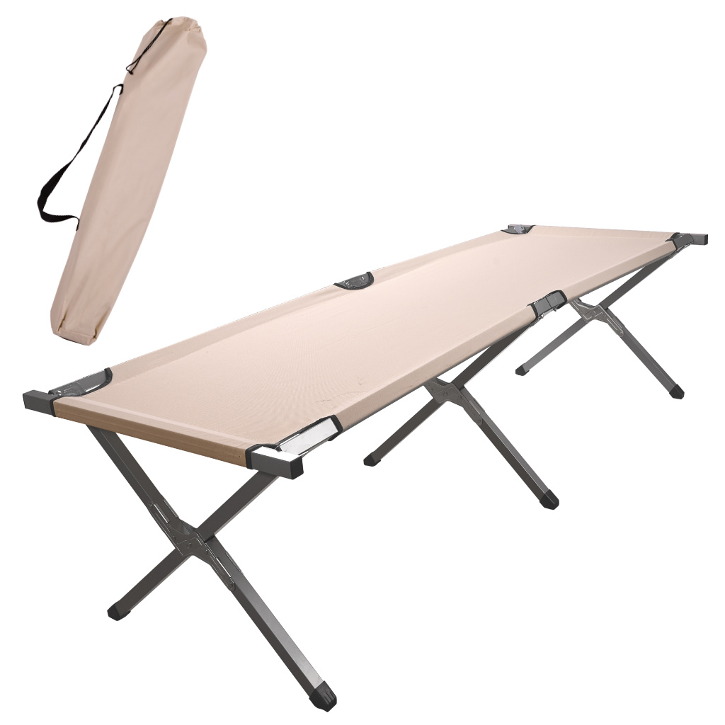 Łóżko polowe składane turystyczne kanadyjka XXL beżowe 150kg - obrazek 4