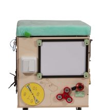 Pufa ze schowkiem dla dzieci kostka manipulacyjna