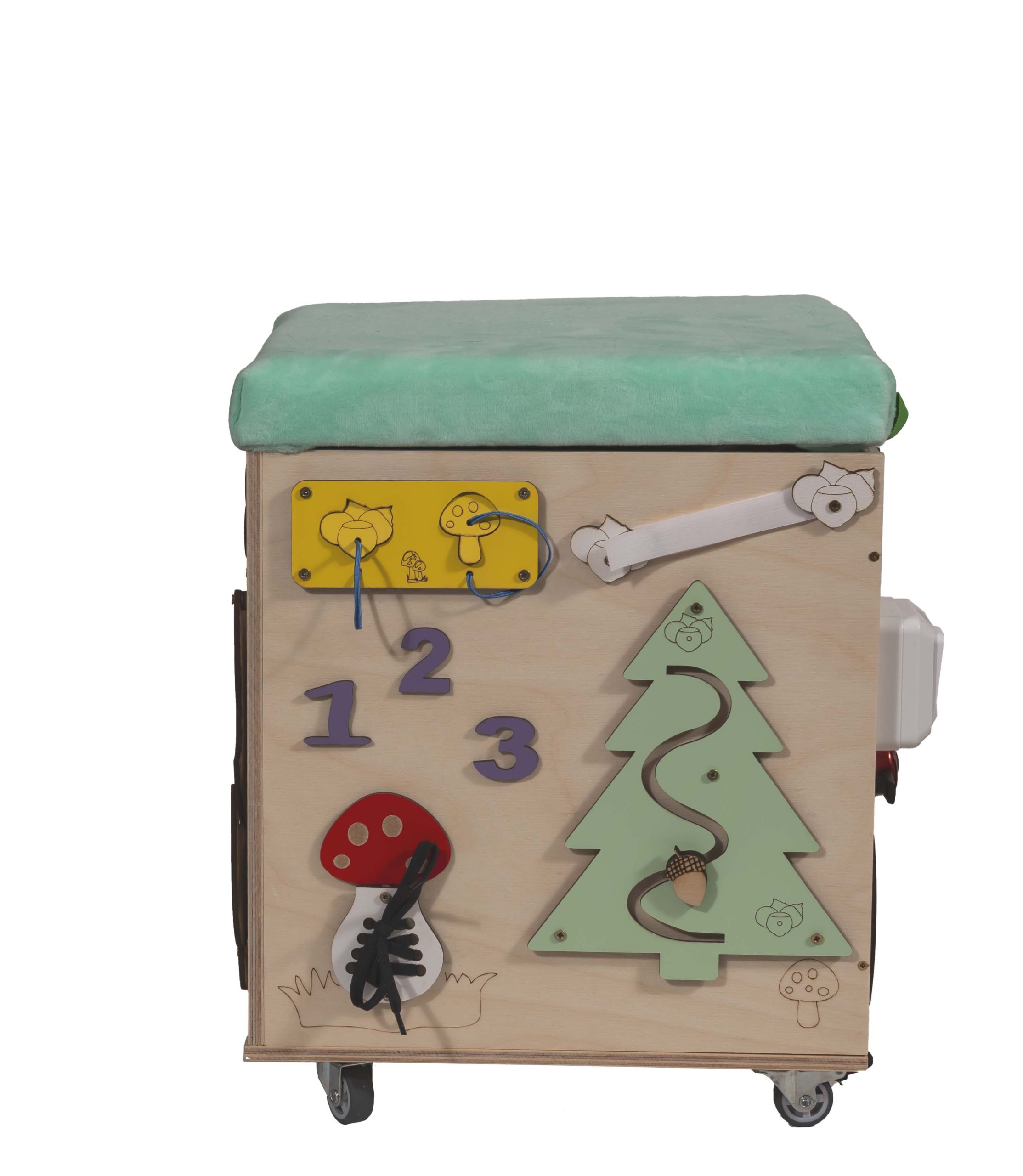 Pufa ze schowkiem dla dzieci kostka manipulacyjna - obrazek 6