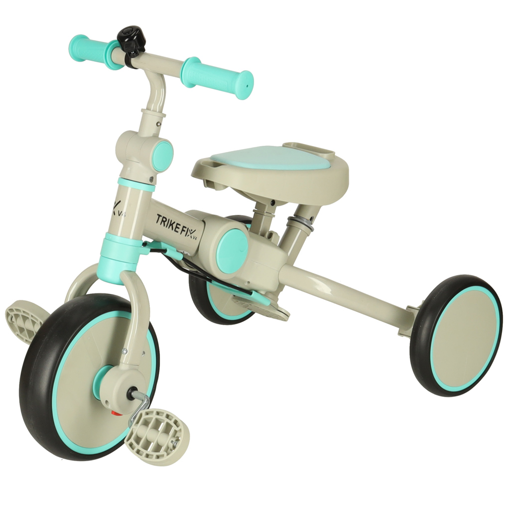 Rowerek trójkołowy TRIKE FIX V4 rower spacerówka rowerek biegowy 6w1 szary niebieski - obrazek 8