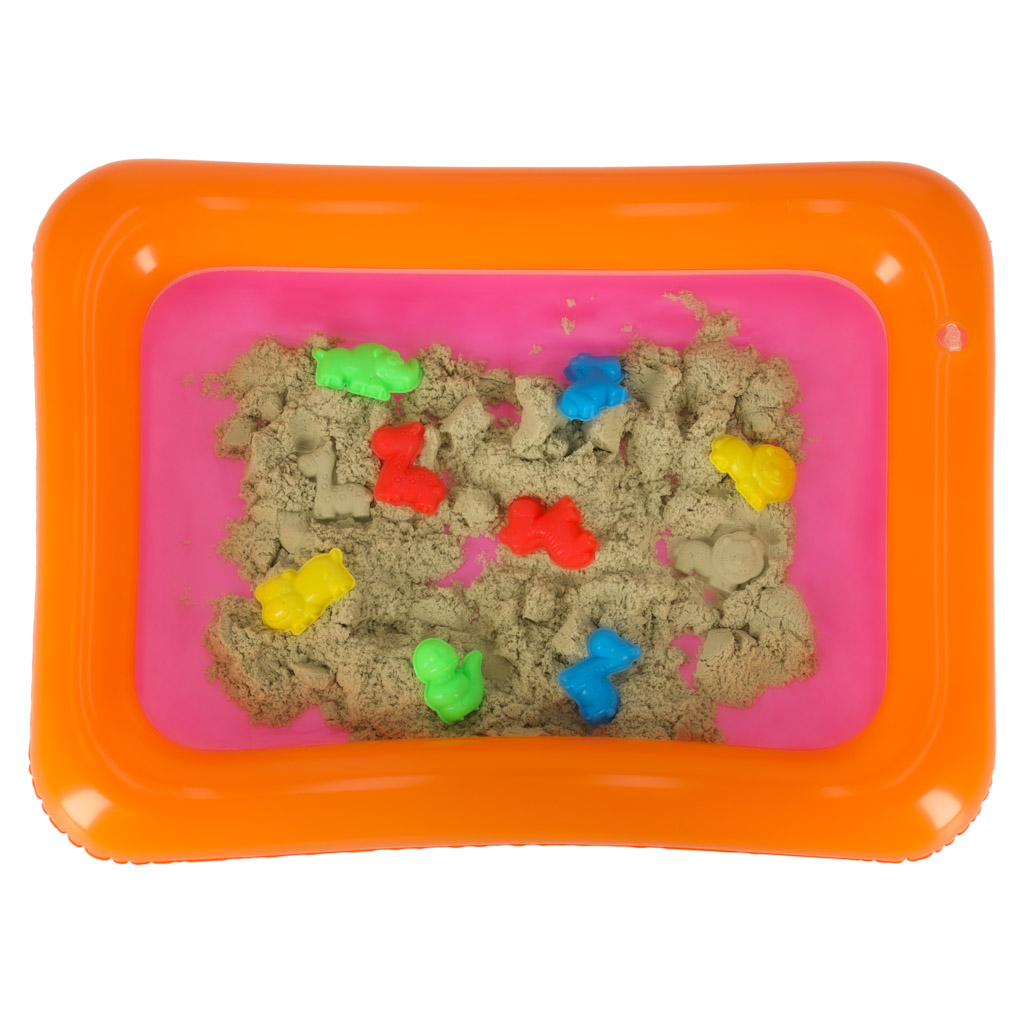 Piasek dla dzieci w wiaderku 1kg foremki beżowy - obrazek 3