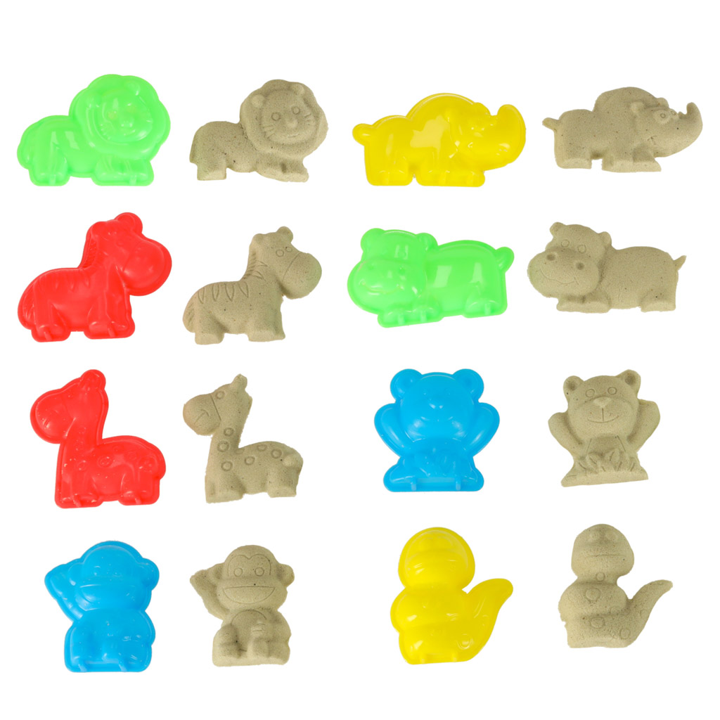 Piasek dla dzieci w wiaderku 1kg foremki beżowy - obrazek 5