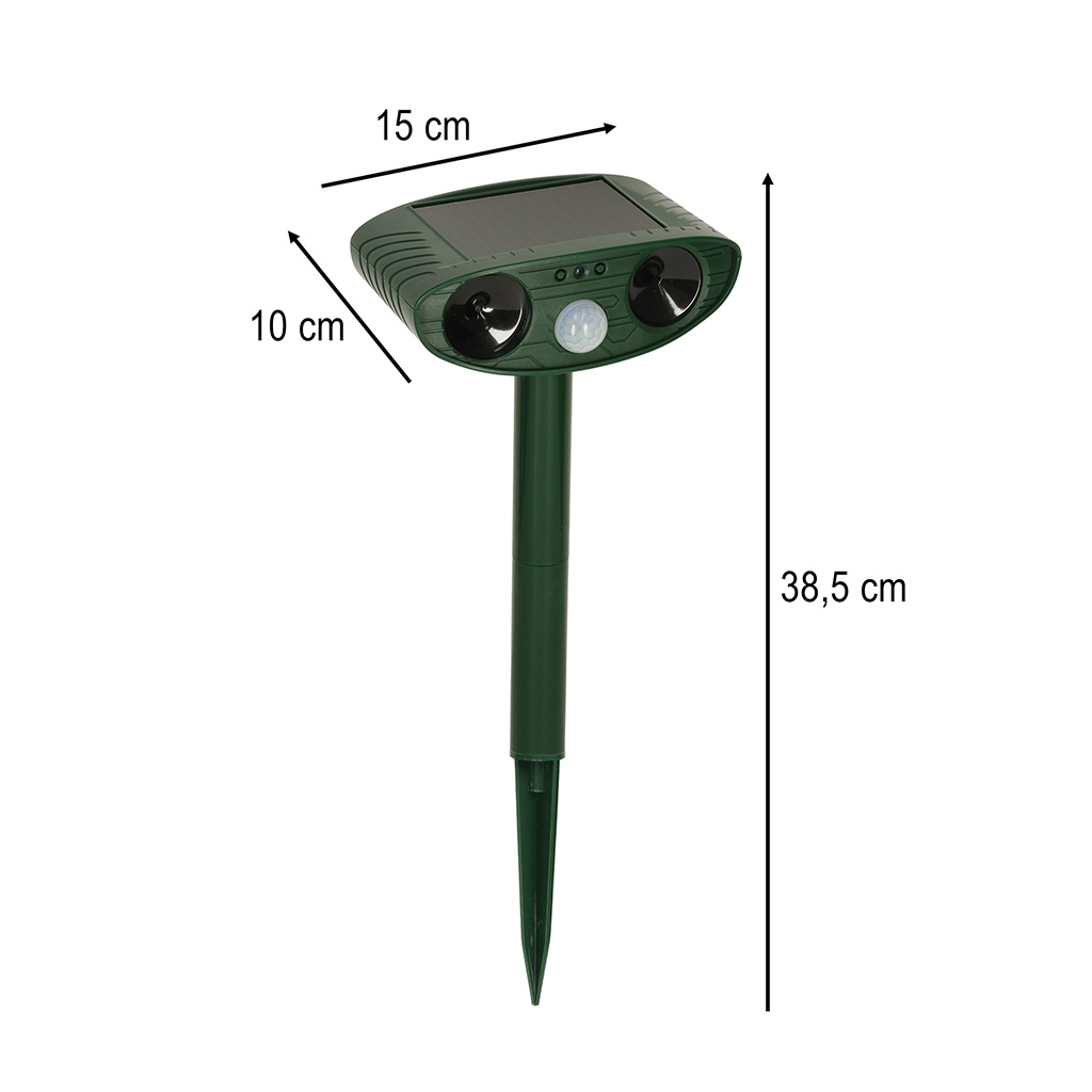 Odstraszacz solarny kretów na gryzonie kuny koty ptaki myszy szczury ultradźwięki czujnik ruchu - obrazek 7