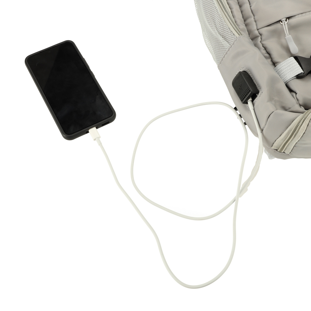 Plecak podróżny bagaż podręczny RYANAIR WIZZAIR USB szary - obrazek 5