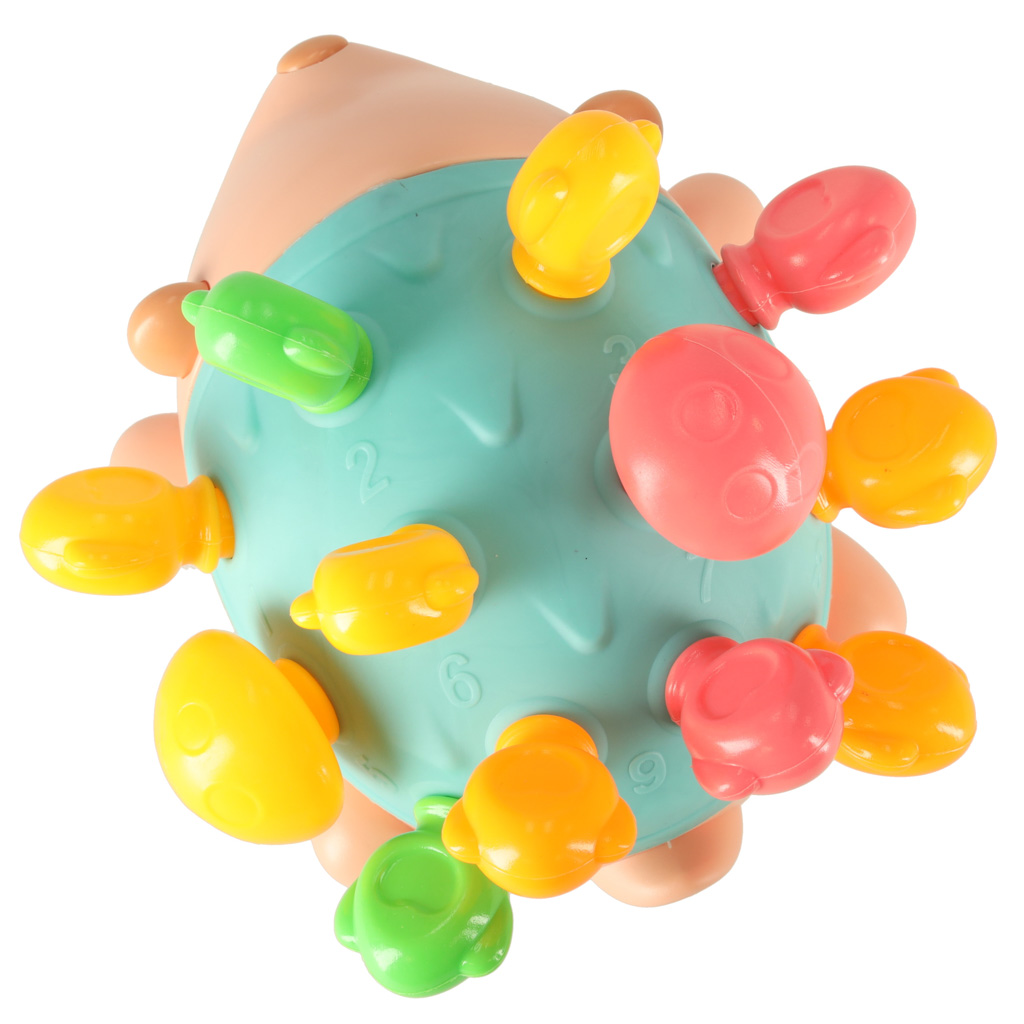 Jeżyk sensoryczny edukacyjny montessori wyjmowane kolce niebieski - obrazek 5