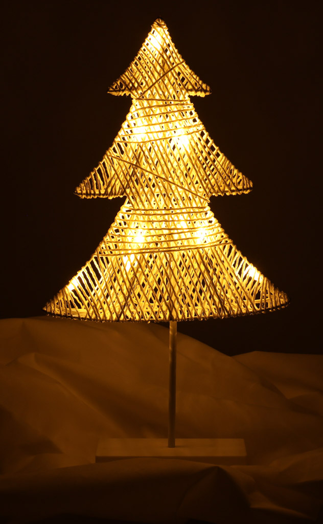 Choinka świecąca dekoracja świąteczna 10 LED 39 cm ciepły biały - obrazek 3