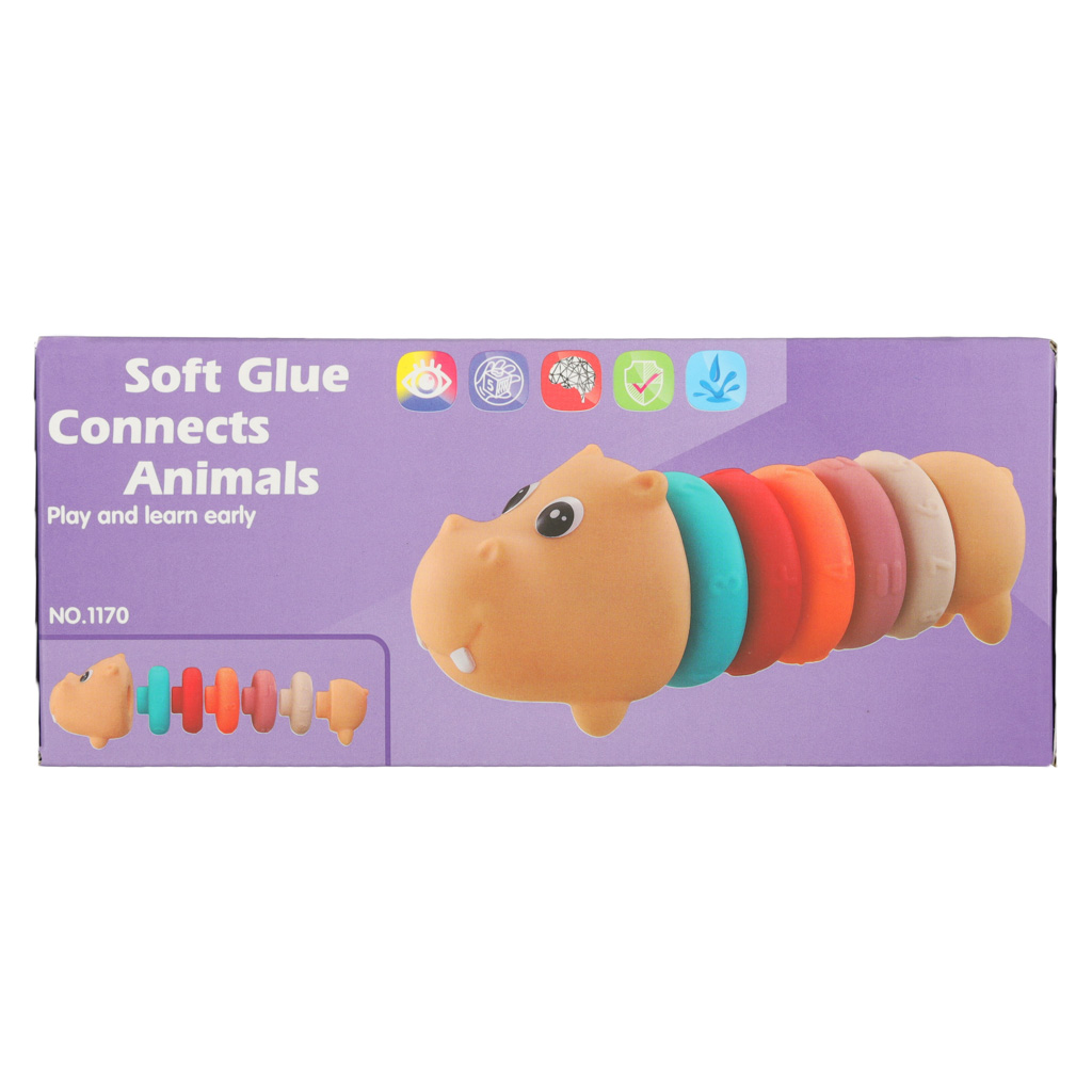 Hipopotam klocki sensoryczne edukacyjne miękkie układanka dopasowywanie - obrazek 8