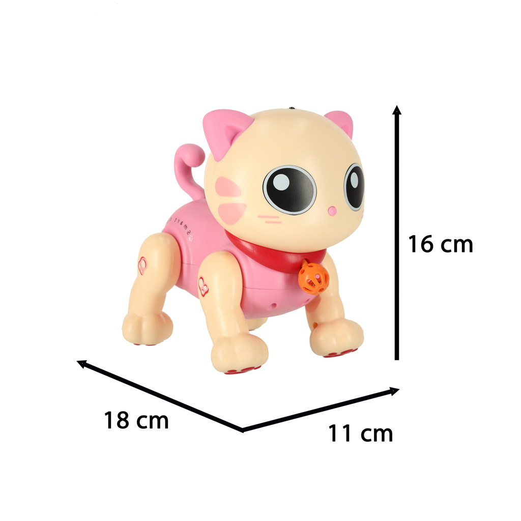 Kot kotek interaktywny zdalnie sterowany na pilota RC robot skacze różowy - obrazek 6