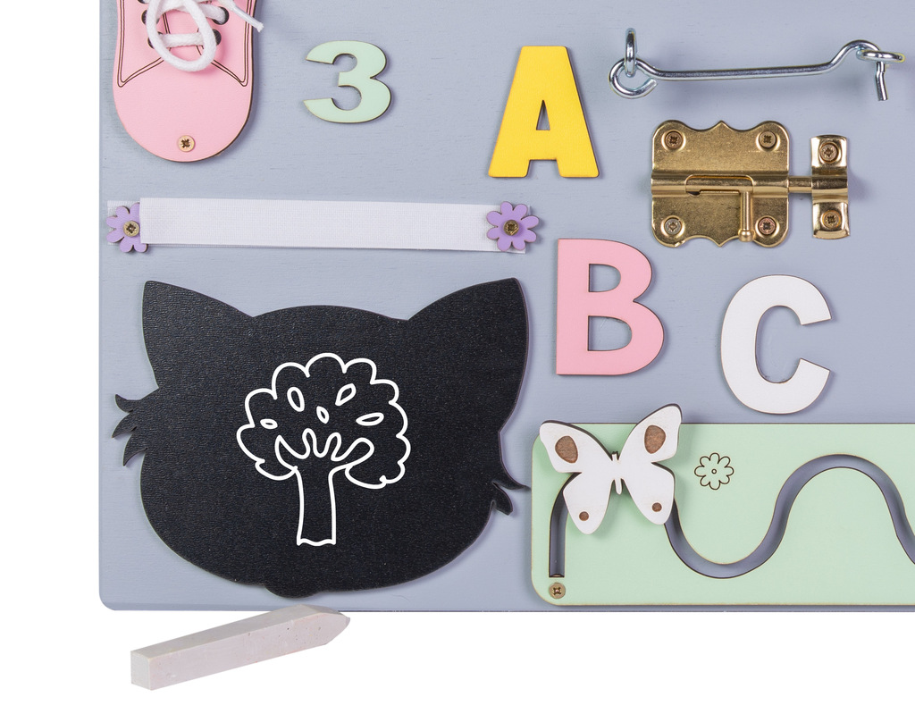 Tablica manipulacyjna drewniana szara 50 x 37,5 cm - obrazek 4