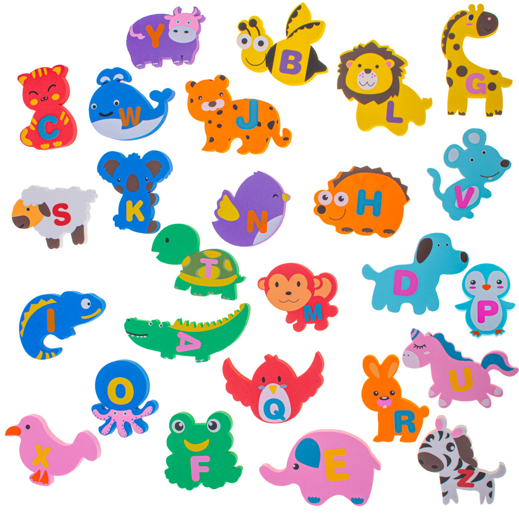 Zabawka wodna dla dzieci naklejki do kąpieli piankowe zwierzątka 26 elementów - obrazek 3