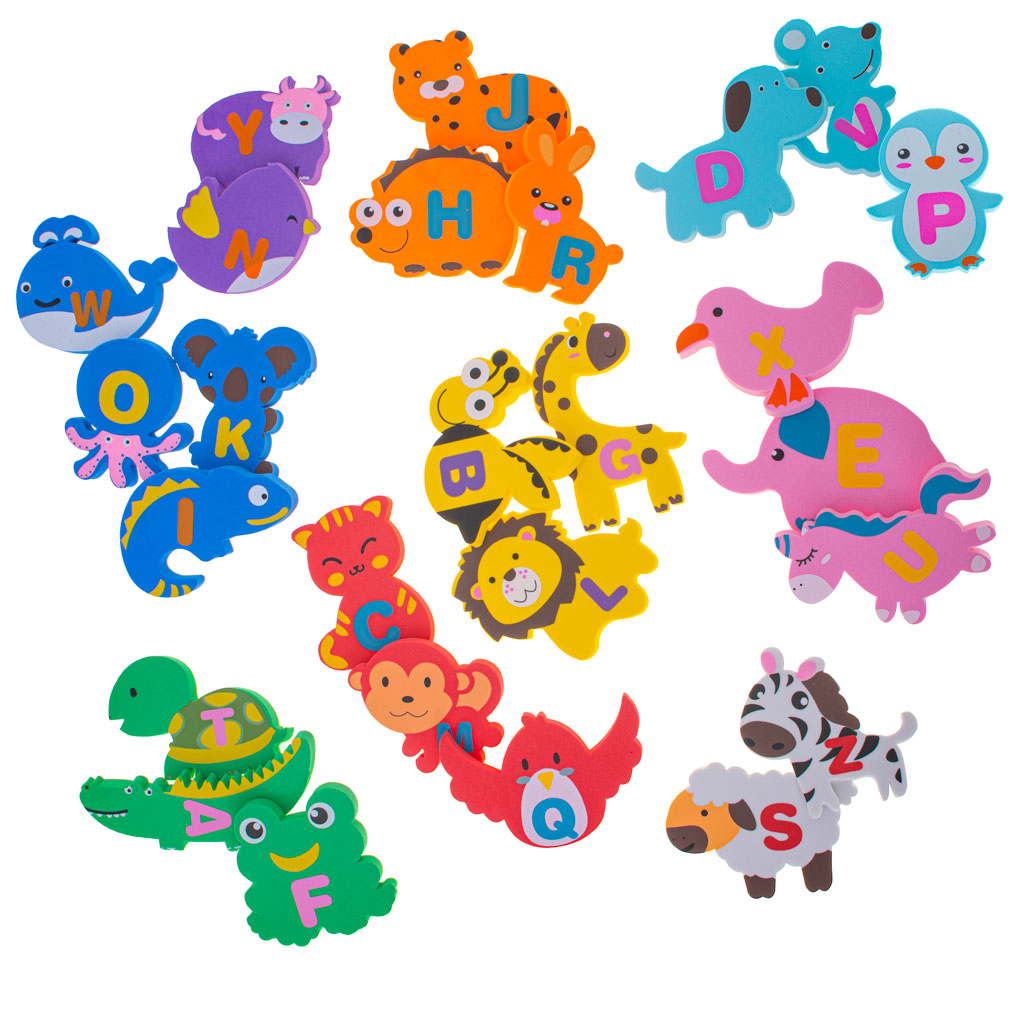 Zabawka wodna dla dzieci naklejki do kąpieli piankowe zwierzątka 26 elementów - obrazek 4