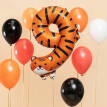 Balon foliowy urodzinowy cyfra „9” – Tygrys 49×76 cm