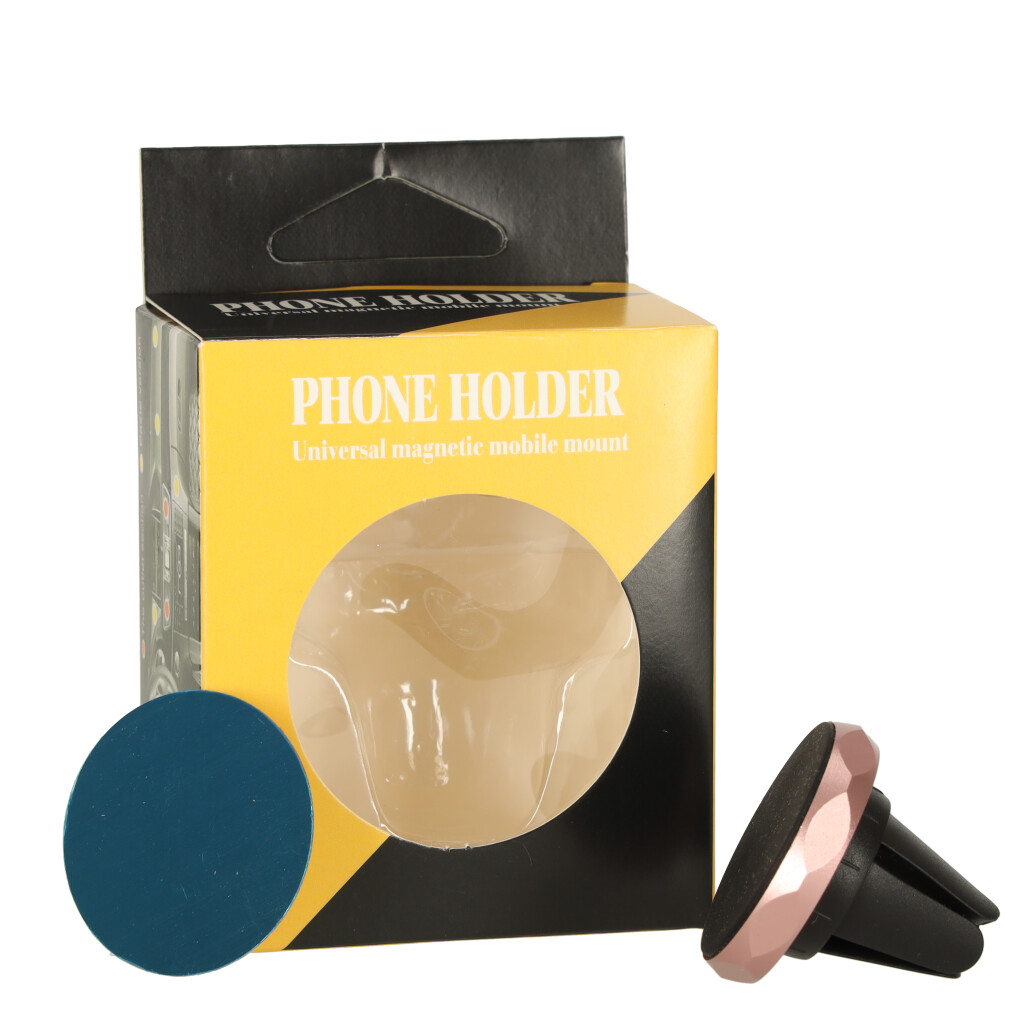 Uchwyt magnetyczny do telefonu holder samochodowy na kratkę wywiew różowy - obrazek 3