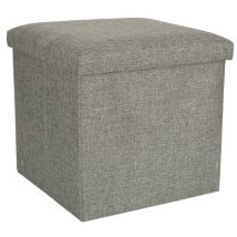 Pufa składana ze schowkiem otwierana do siedzenia podnóżek szara 38x38x38cm