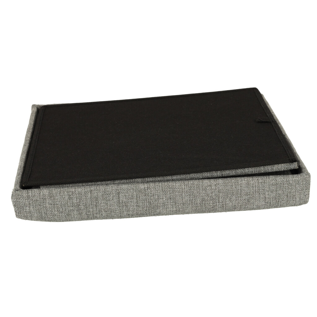 Pufa składana ze schowkiem otwierana do siedzenia podnóżek szara 38x38x38cm - obrazek 6