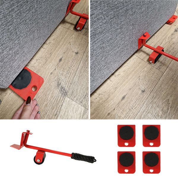 Rolki do transportu zestaw do przesuwania mebli 150kg 5w1 - obrazek 3