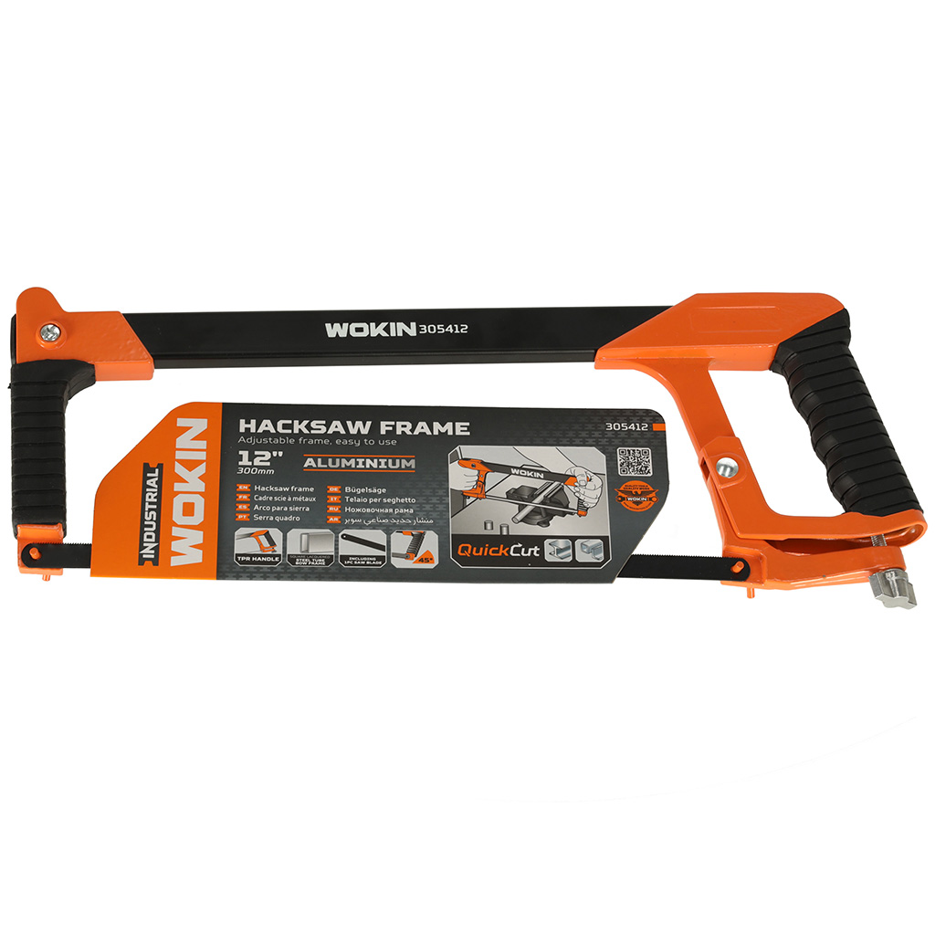 Piła ręczna brzeszczot do metalu kabłąkowa aluminiowy uchwyt regulacja ostrza 300 mm WOKIN - obrazek 6