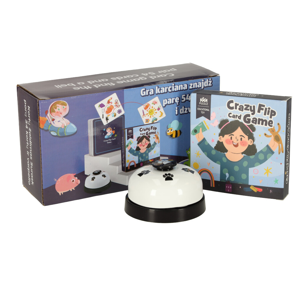 Gra na spostrzegawczość znajdź parę Crazy Flip 54 karty i dzwonek - obrazek 8