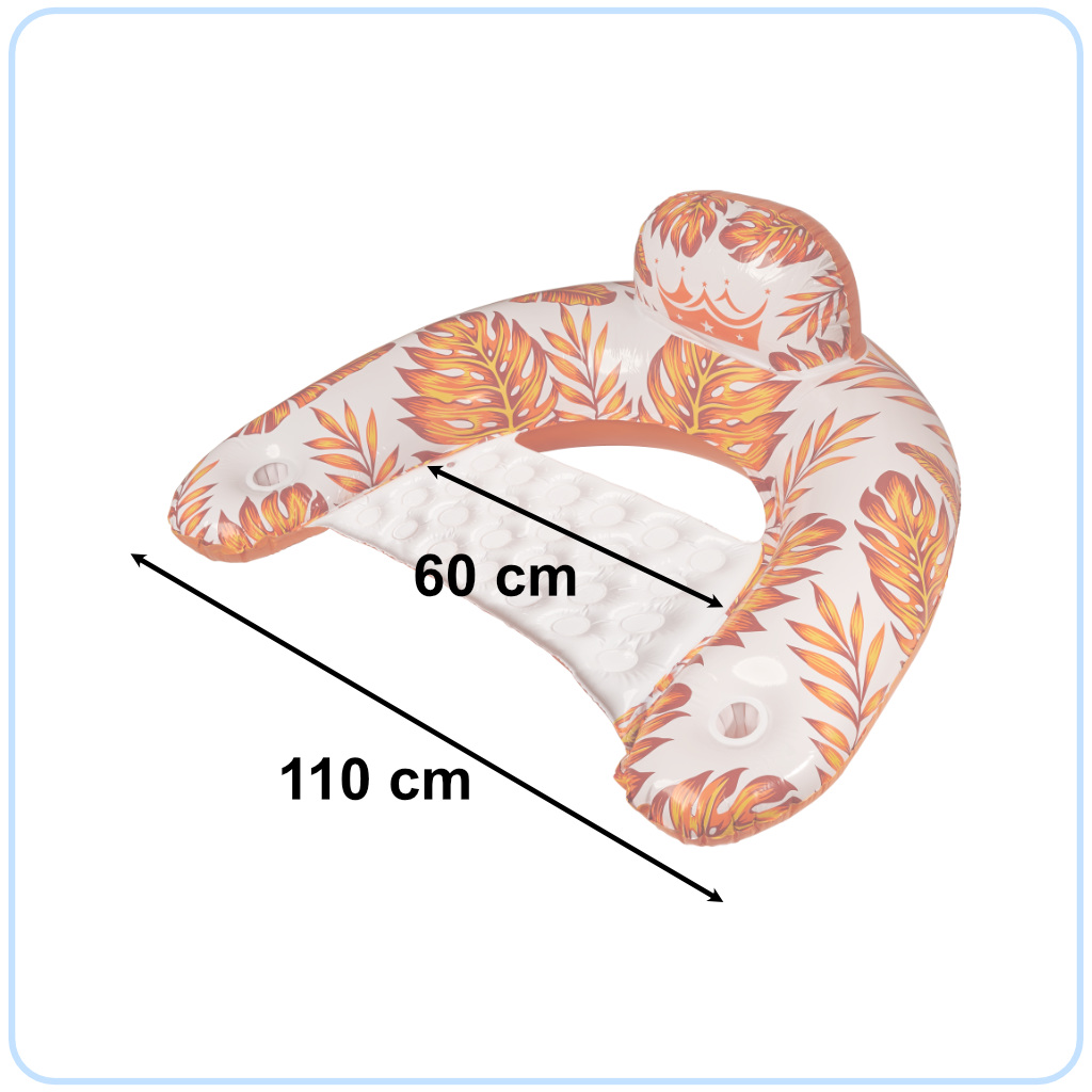 Krzesło do pływania fotel leżak hamak wodny pomarańczowy - obrazek 4
