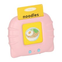 Zabawka edukacyjna czytnik do fiszek kart edukacyjnych do nauki słówek z języka angielskiego 112 kart różowy