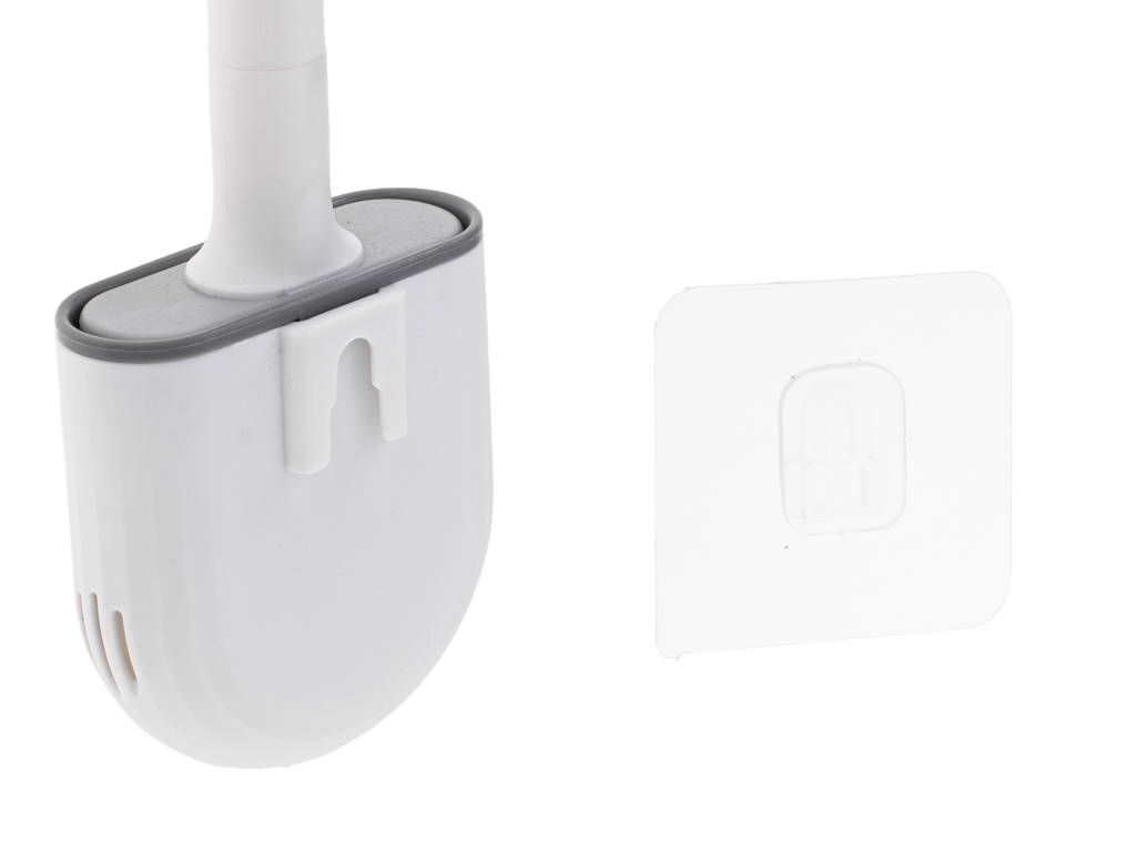 Szczotka silikonowa do WC z pojemnikiem biała - obrazek 4