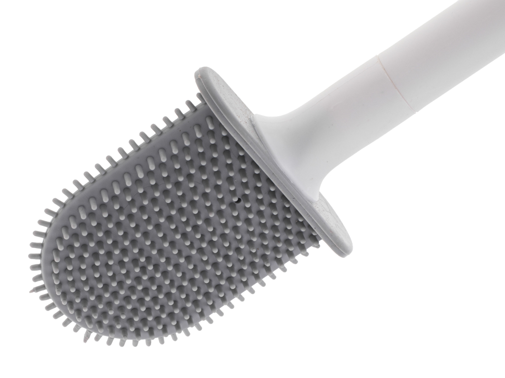 Szczotka silikonowa do WC z pojemnikiem biała - obrazek 5