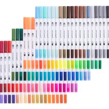 Flamastry mazaki cienkopisy dwustronne zestaw w walizce 100 kolorów