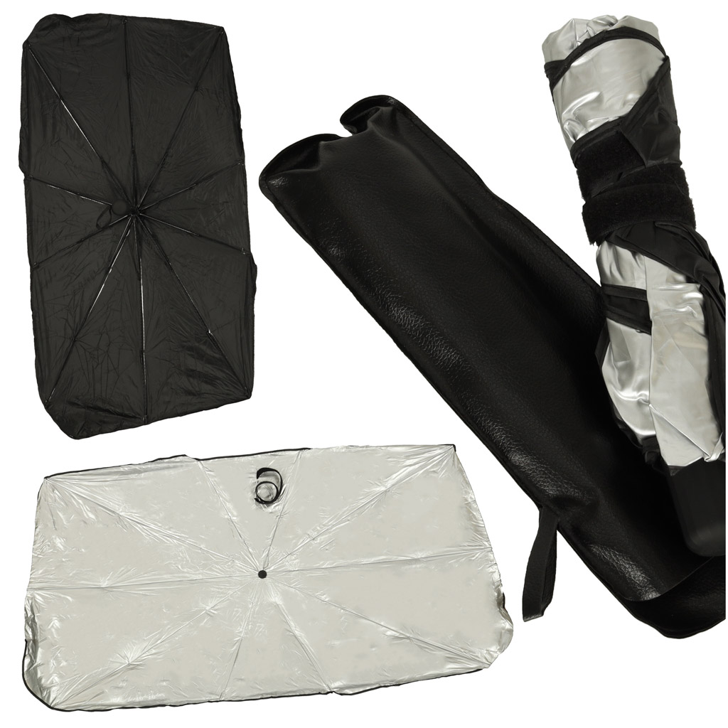 Parasol osłona przeciwsłoneczna na przednią szybę do samochodu auta mata składana UV 78x130cm - obrazek 7