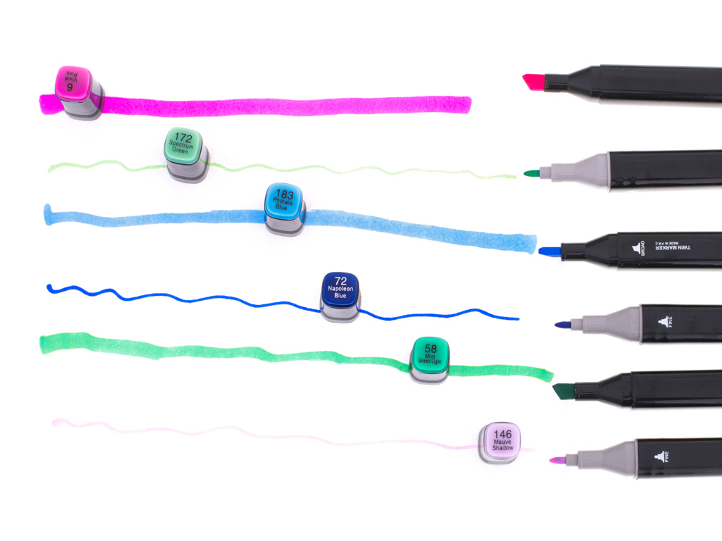 Markery dwustronne alkoholowe w etui 168 sztuk - obrazek 4